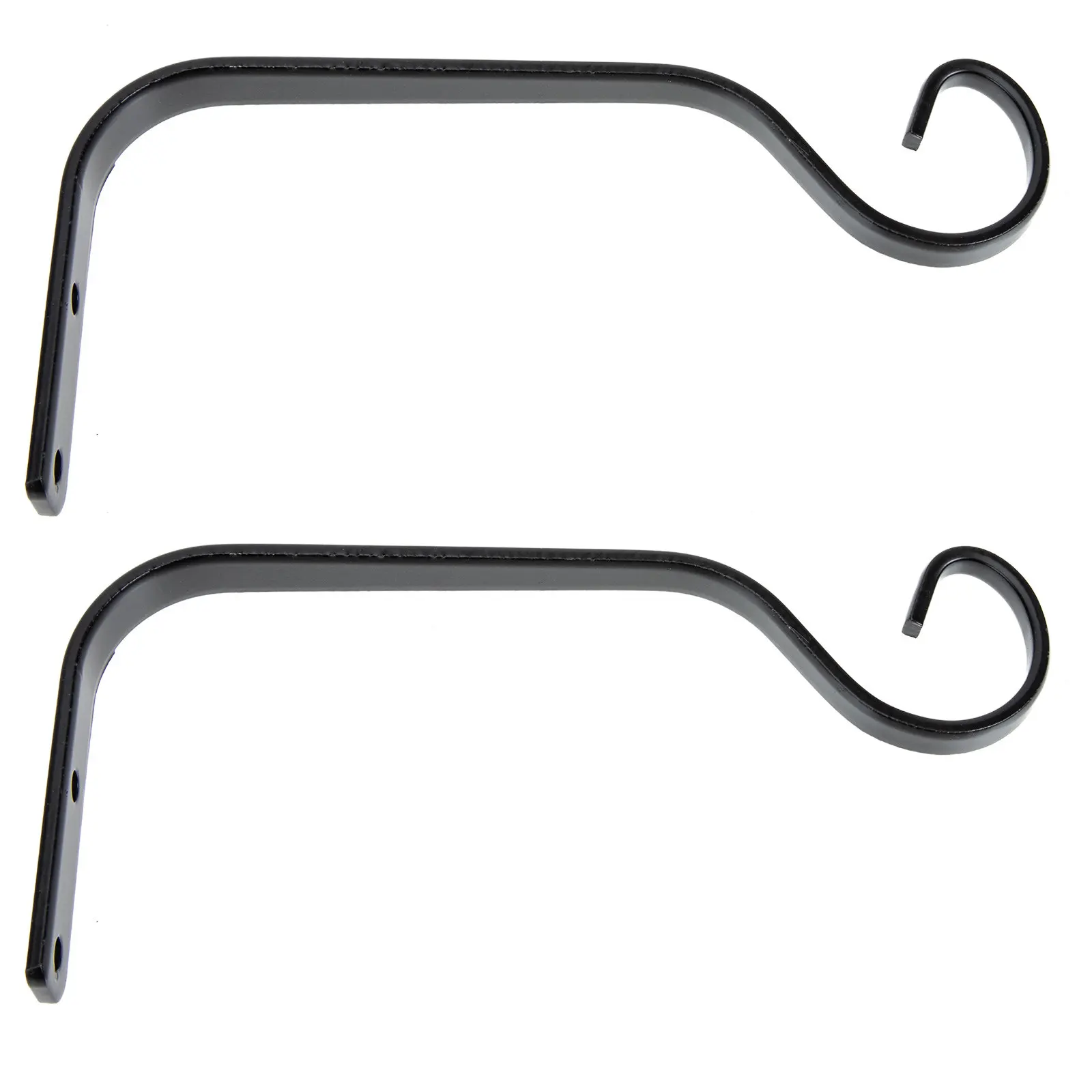 2Pcs Iron Curved Hanging Planter Bracket Hook Heavy-Duty Wall-Mounted Plant Holder for Flower Pots Lanterns String Lights Wind