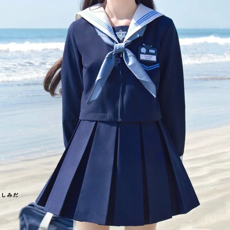 زي مدرسي ياباني للفتيات طقم زي بناتي أصلي على الطراز الياباني تنورة بحار زي يومي للطلاب