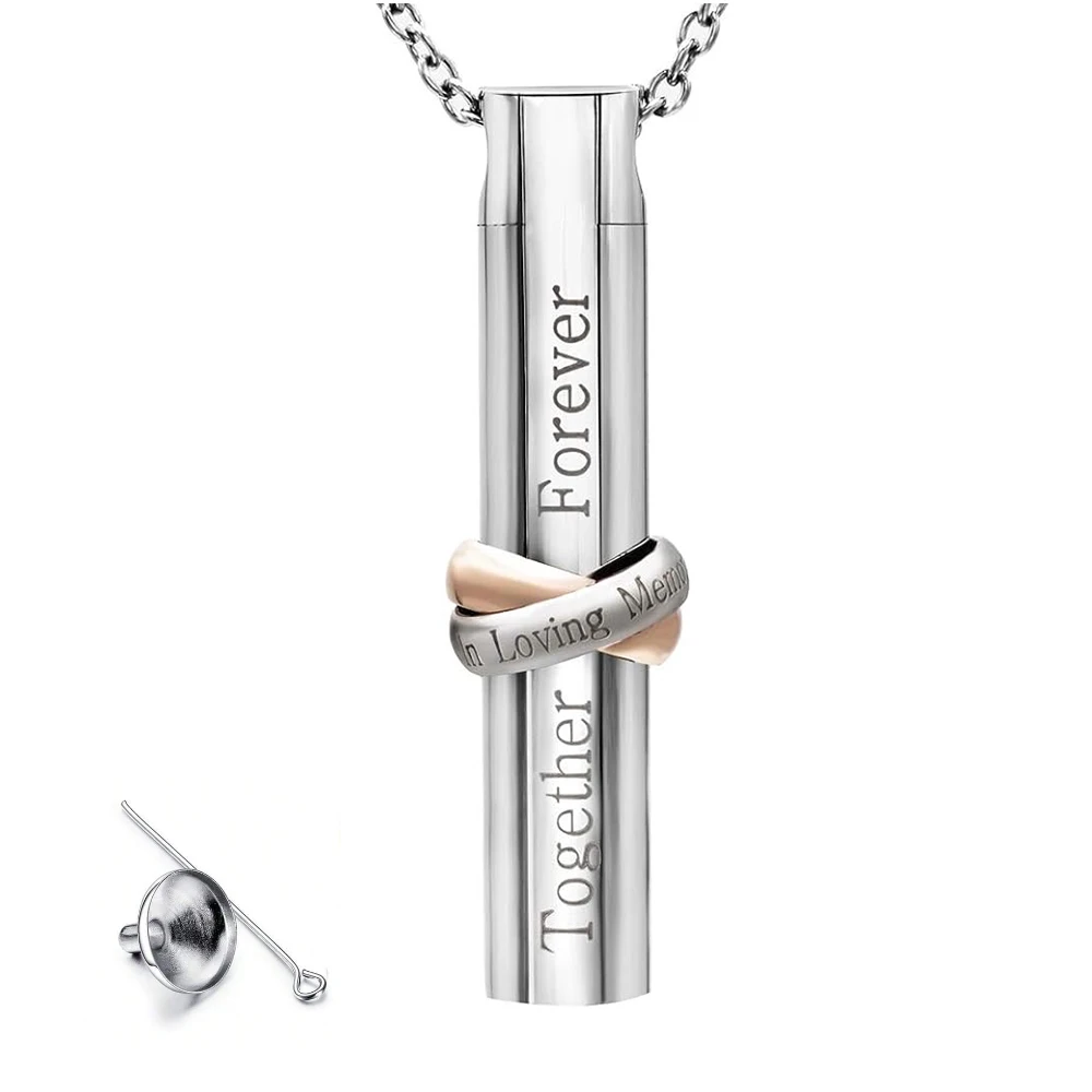 Together Forever Engrave Urn for Ashes Keepsake Urns Cremation Jewelry Cremation Urn Necklace for Pet/Human Ashes Necklace