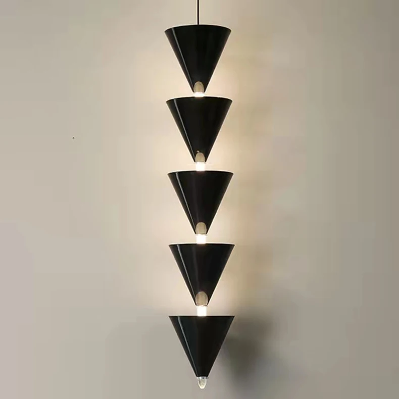 Gold Black Cone LED Pendant Lamp