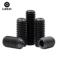 M2 M2.5 M3 M4 M5 M6 M8 M10 M12 Hex Socket Cup Point Set Screw Black Grade12.9 Carbon Steel Headless Concave End Grub Screw