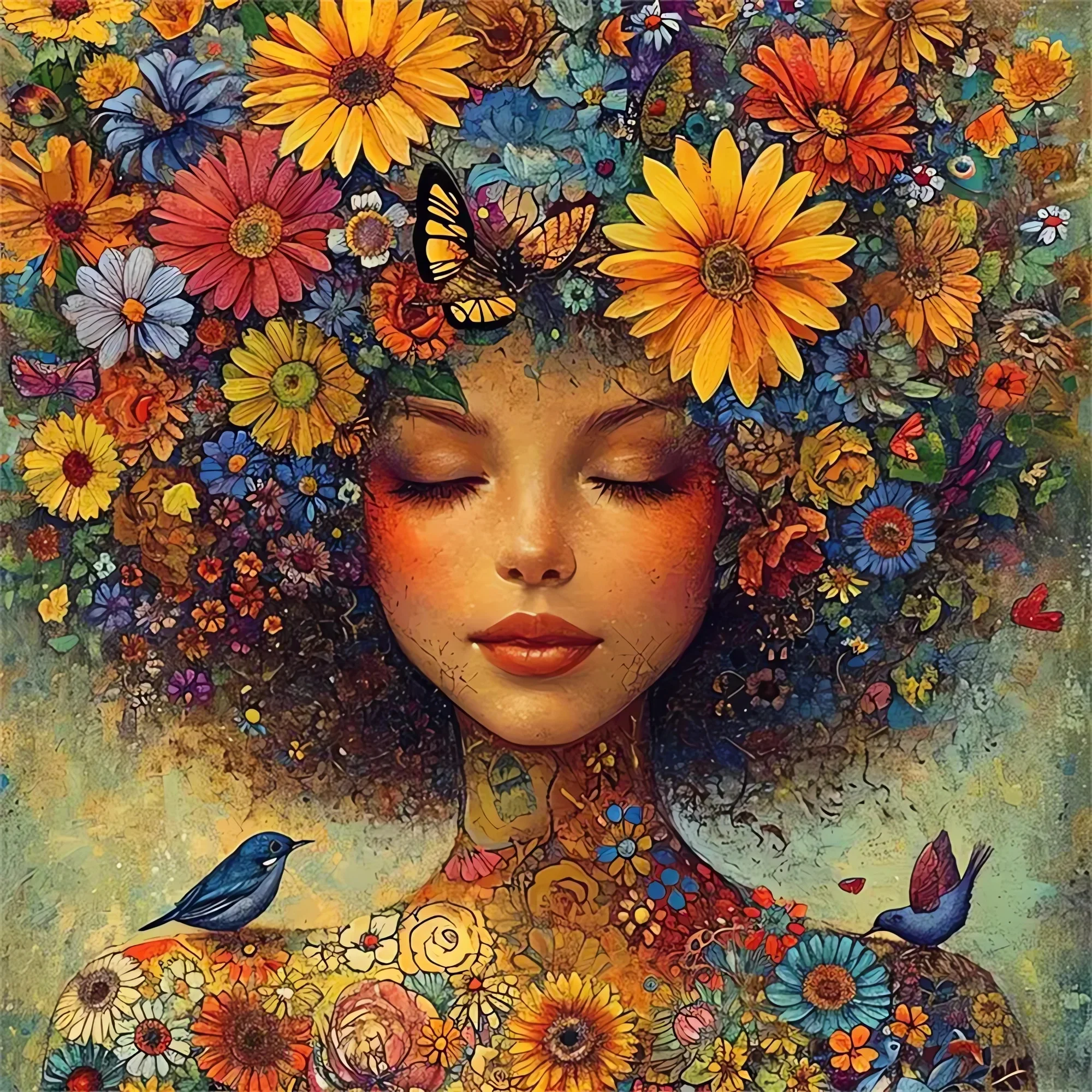 

Пазлы с татуировками цветов для женщин, 500/1024 элемента, сложная семейная игра для игровой комнаты, спальни, домашнего декора, подарок