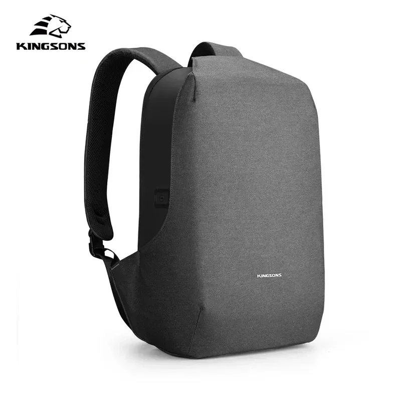 Kingsons 180 Degree Open Anti-theft Backpack Men 15.6 inch Laptop W/ USB Charging Waterproof School Bag for College Student Boys