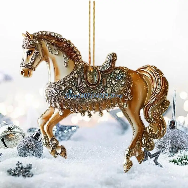 N5KC (1 Pack) Acrylic Horse Flat Hanging Decor for Home, Nursery, Office, Western Theme & Festival Gift