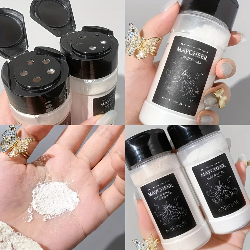 Setting Powder with Makeup Brush Set, Oil Control Face Finishing Powder, Blur Pores Long Lasting Makeup for Daily Party Hallowee