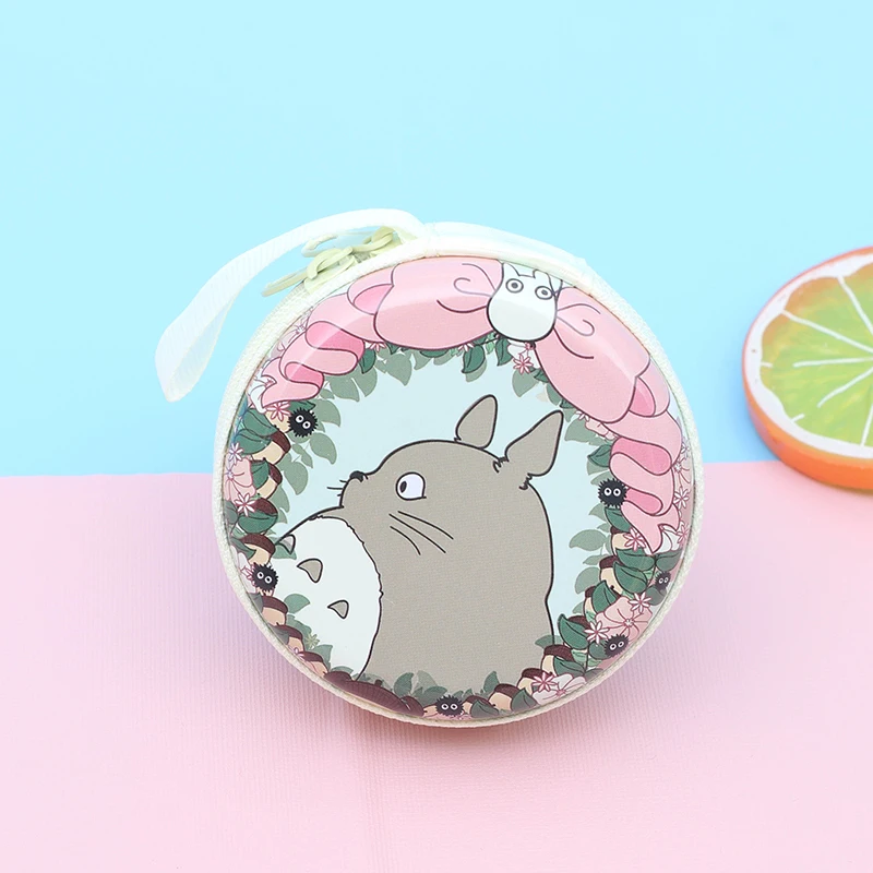 Dragon Cat Tinplate Zero Wallet Round Earphone Bag Women Cartoon Children\'s Coin Gift Orange Purse Luxury Bags Kids Cute Purses