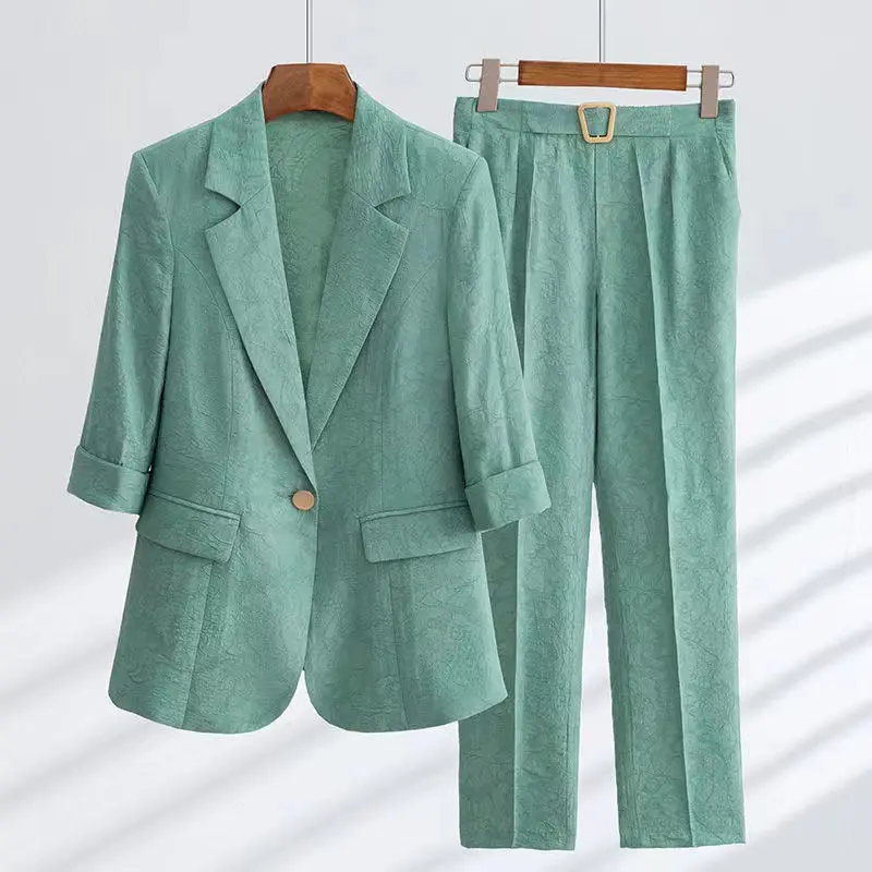 Fashion Suit Women's Spring Autumn 2022 New Korean Style Casual Age Reducing Suit Elegant Women's Two Piece Set