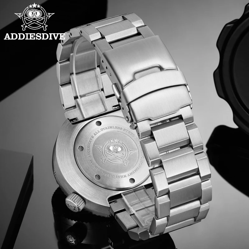 ADDIESDIVE Orologio subacqueo luminoso Vetro zaffiro 1000m Orologi meccanici automatici impermeabili Lunetta in ceramica Orologi da polso in acciaio