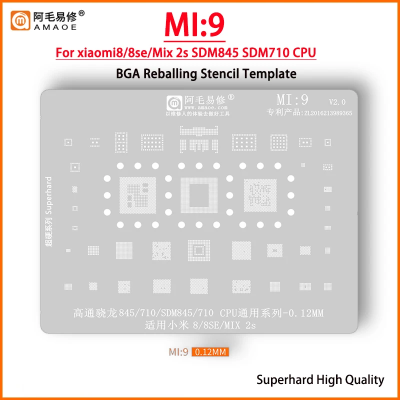 MI9 BGA Reballing Stencil For Xiaomi 8 8se Mix2s CPU SDM845 SDM710 RAM PM845 PMI8998 PM8005 SDR845 WCN3990 48859 WCD9340 QM78013