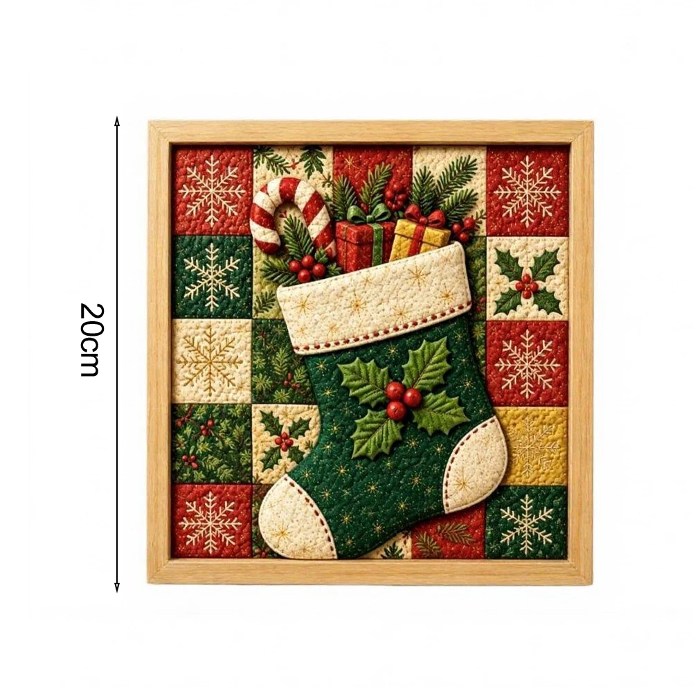 Christmas Fabric Art Creation Set with Fabric Panels Embellishments and Tools to Support Holiday Decoration Projects