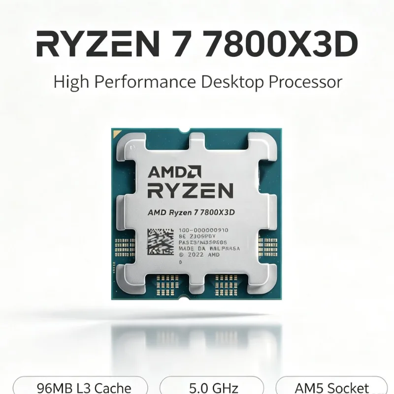 Ryzen 7 7800X3D Desktop Processor 8‑Core 16‑Thread 96M L3 Cache 5NM 4.2GHz Socket AM5 120W DDR5 Gaming CPU Without Cooler