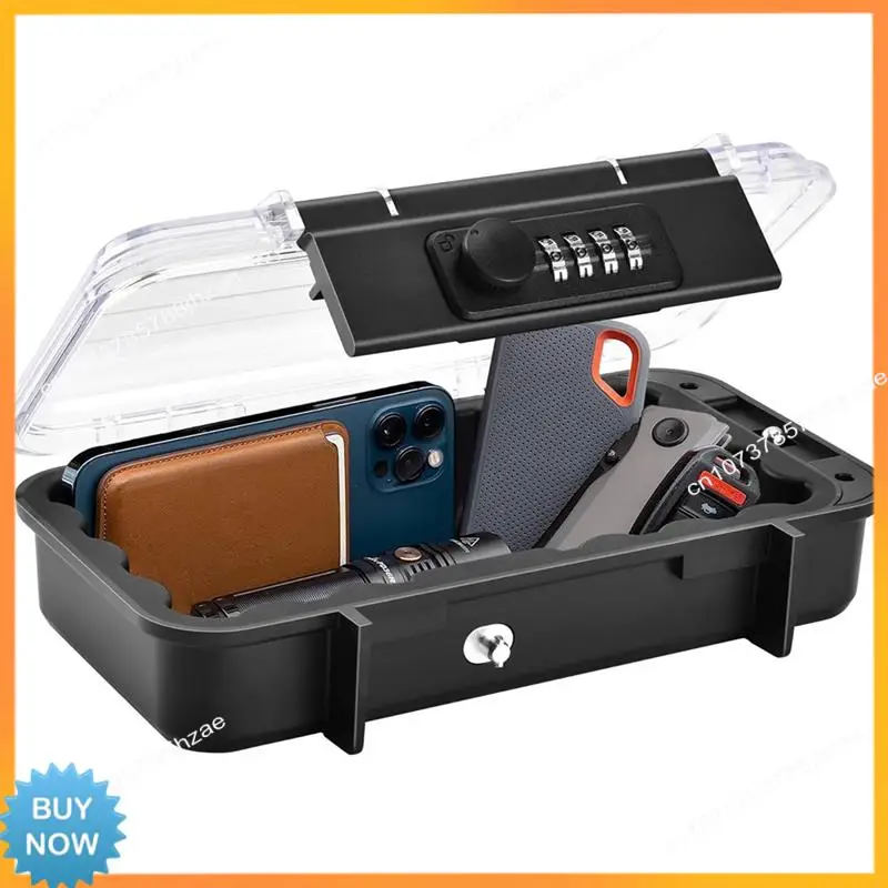 A10R Lock Box, Phone Lock Box, Security Lock Box, Transparent Outdoor Waterproof Travel Safe,Password Beach Box Durable ,Transpa
