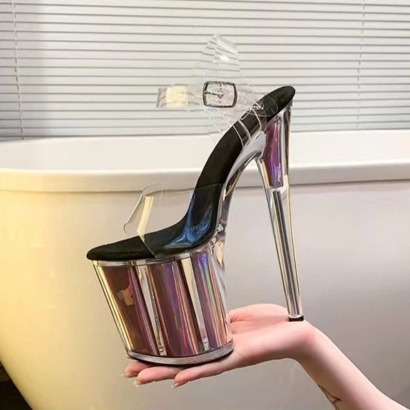 

Sexy 20cm Stilettos Stripper Pole Dance Shoes Glitters Platform Summer 17cm Gladiator Sandals Women 15cm High Heels Pumps