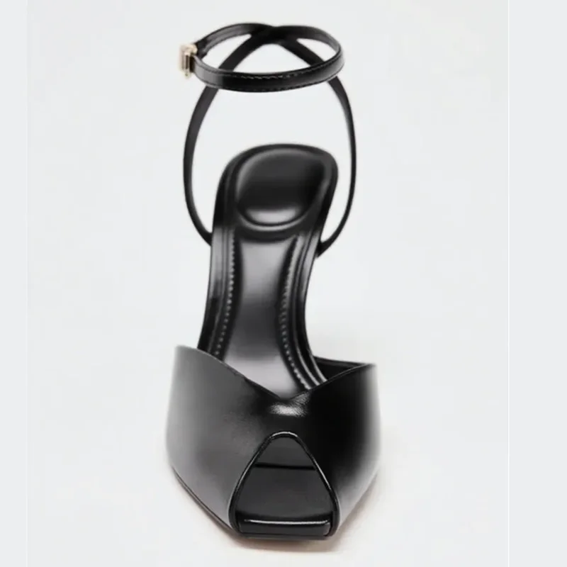 

Брендовые дизайнерские босоножки на каблуке с ремешком на щиколотке, женские летние пикантные туфли-лодочки с открытым носком на тонком каблуке, элегантные офисные туфли для женщин