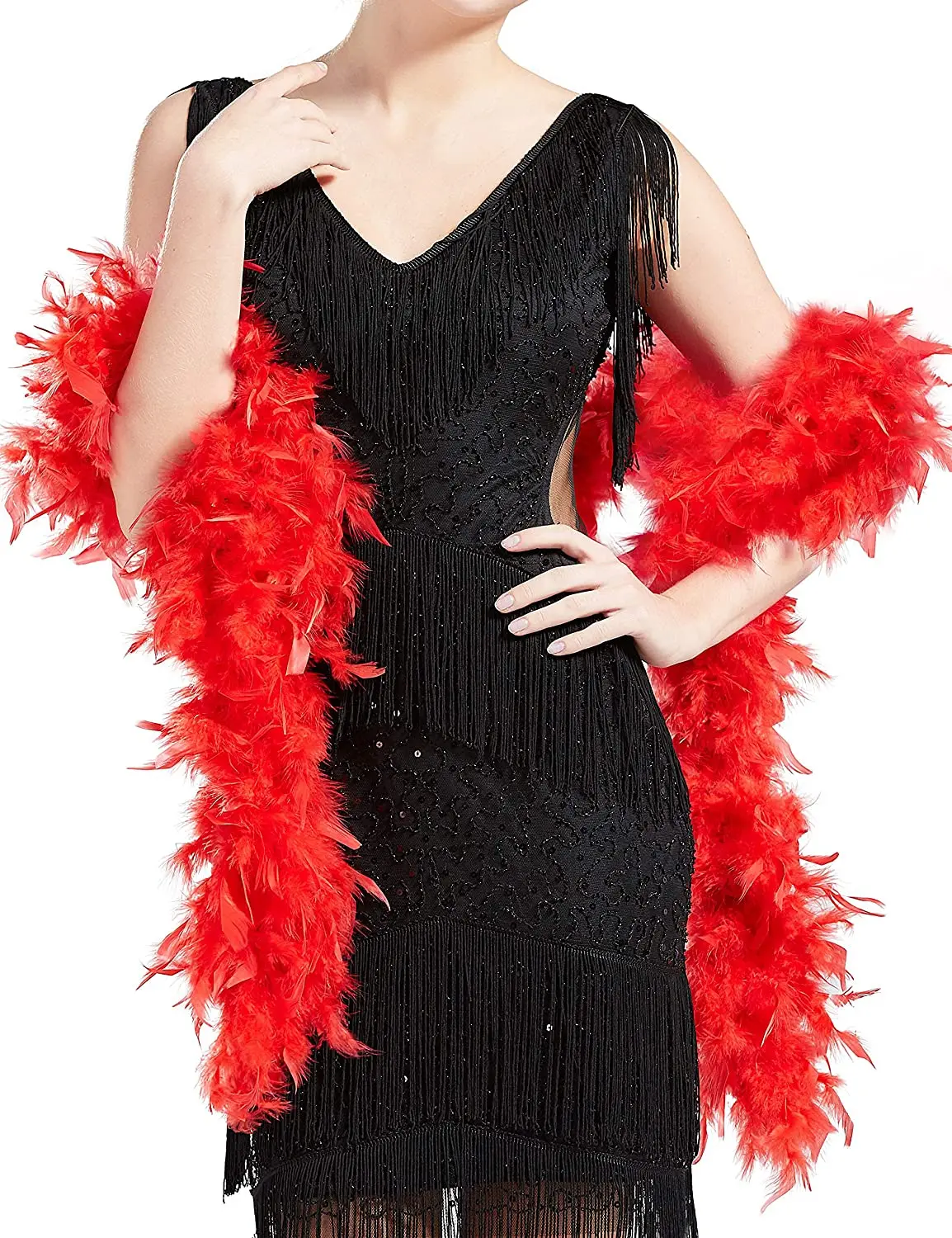 Boa En Plumes De Dinde Moelleux – Noir – 2 Mètres – Accessoire Costume Carnaval, Halloween, Soirée Déguisée – Léger Et Doux
