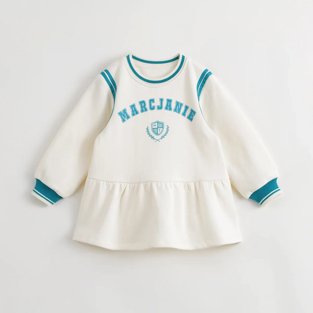 

MARC&JANIE Preppy Style Girls Cotton Color Patched Monogrammed Sports Dress for Autumn 231398