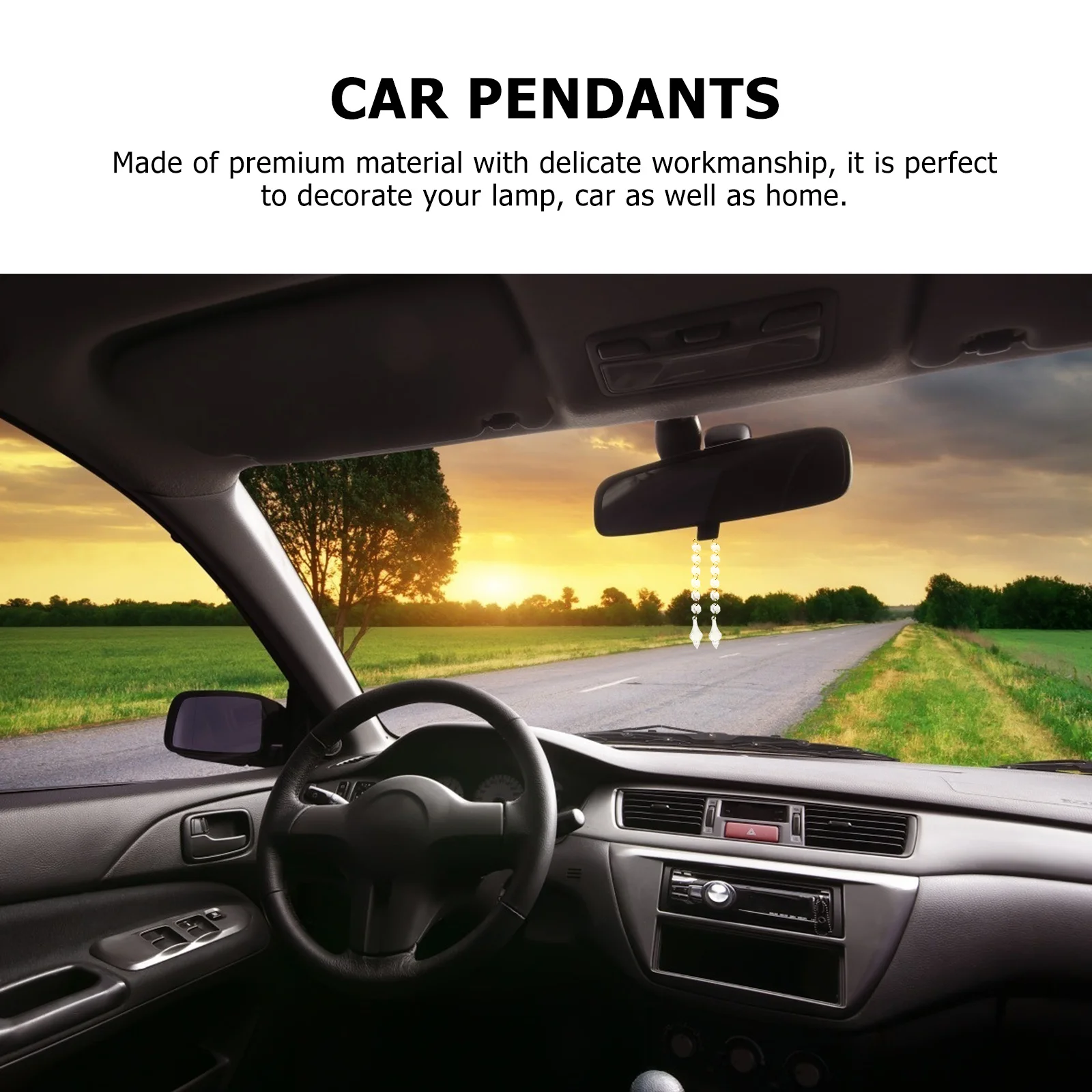 

20Pcs Octagon Bead Hangings Clear Crystal Pendants for Lamp Window Chandelier Decor Home Car Hanging Decoration DIY Curtain