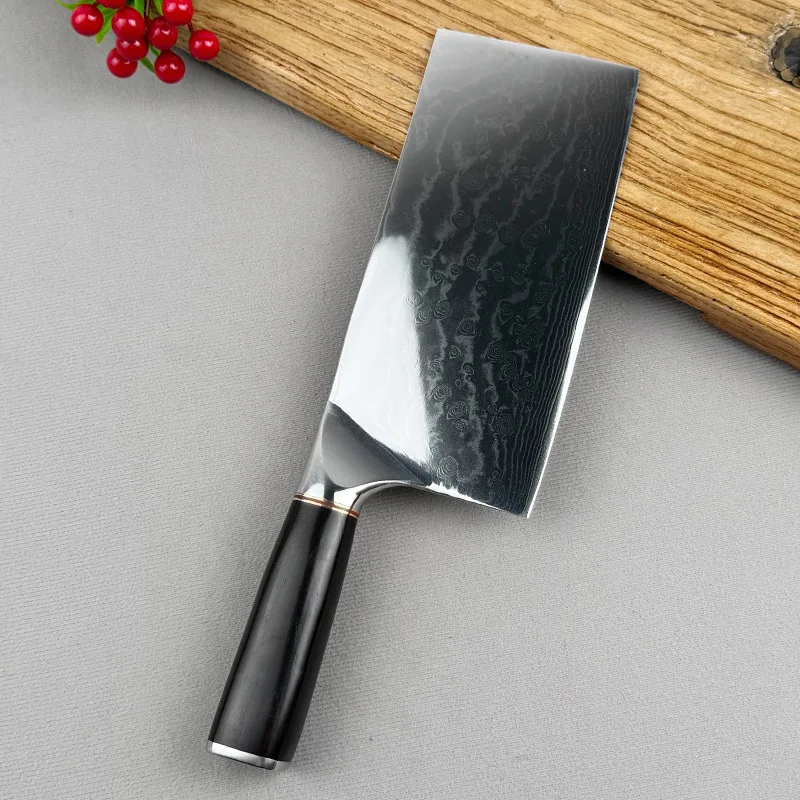 

8 Inch Slicing Knife 67-layers Damascus Steel Blade Wood Handle Chef Cleaver Meat Cutting Vegetables 10Cr15CoMov Kitchen Knives