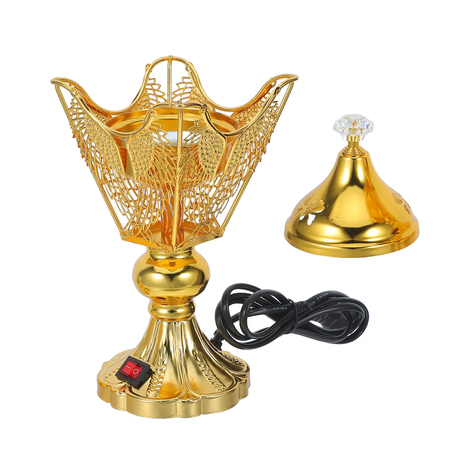 Plug In Oud Burner Middle East Incense Burner 9-Inch Charcoal Incense Holder Oud Frankincense Iron Electric Burner Us Plug