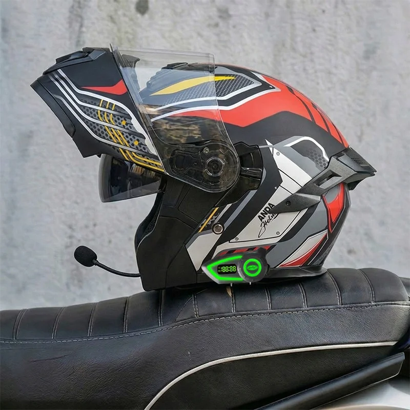 

Hot Sale ABS Material Motorcycle Open Face Helmet with Blue Tooth Full Graphic Dual Lens Motorcycle Helmet Custom Wholesale