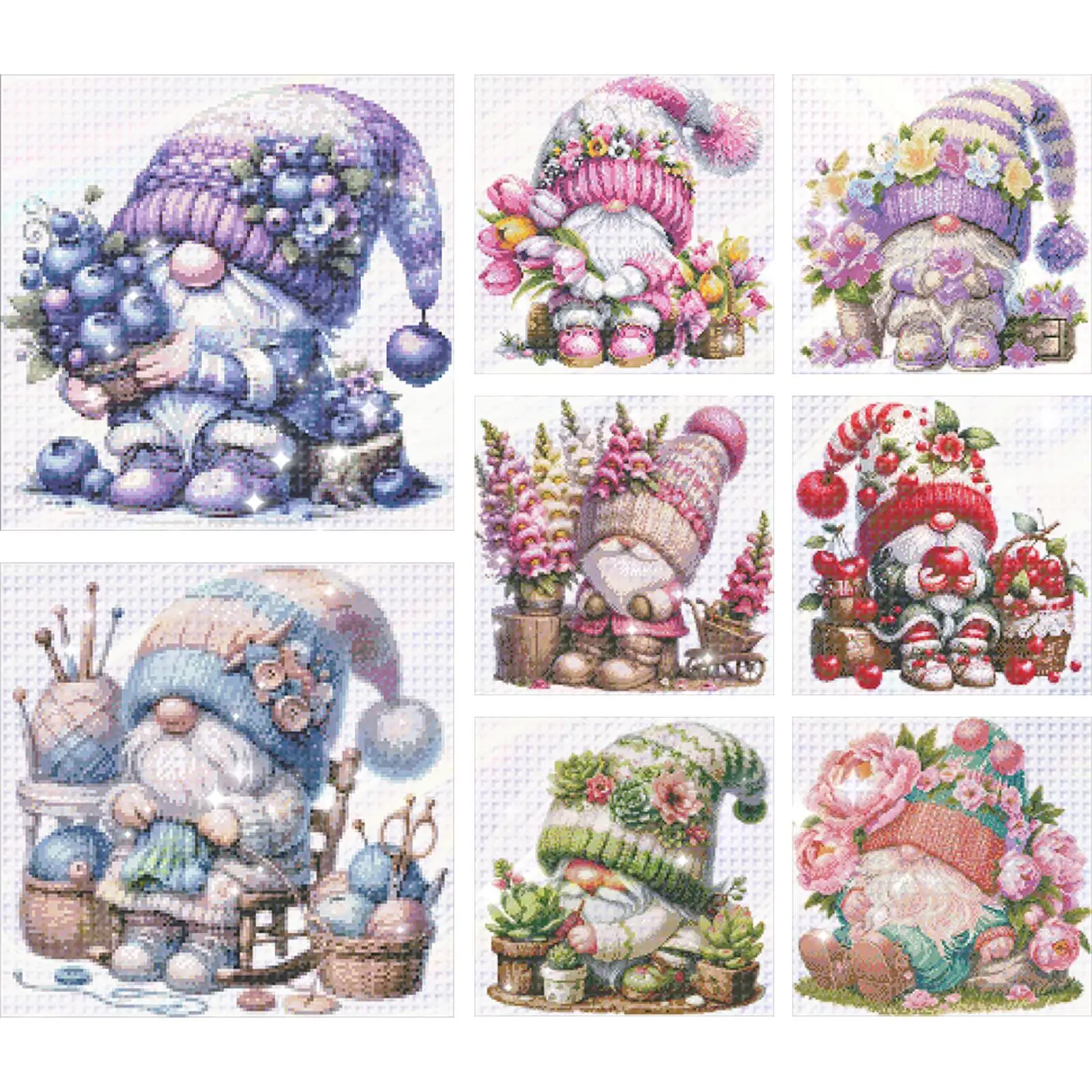 

Набор для вышивания крестиком 9CT с частичной вышивкой бисером и принтом, с изображением гнома, для домашнего декора