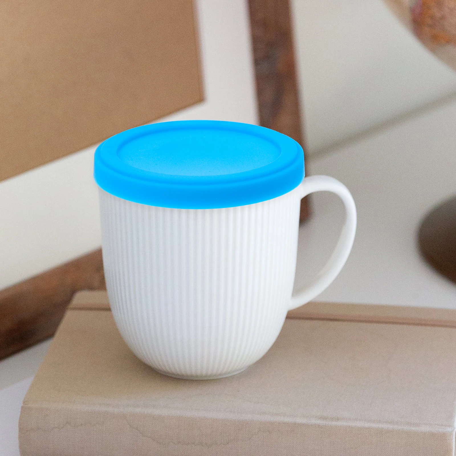 

2pcs Silicone Cup Lids Universal Mug Lid Reusable Heat Resistant Sealing Cover Easy Clean Replacement For Coffee Cups