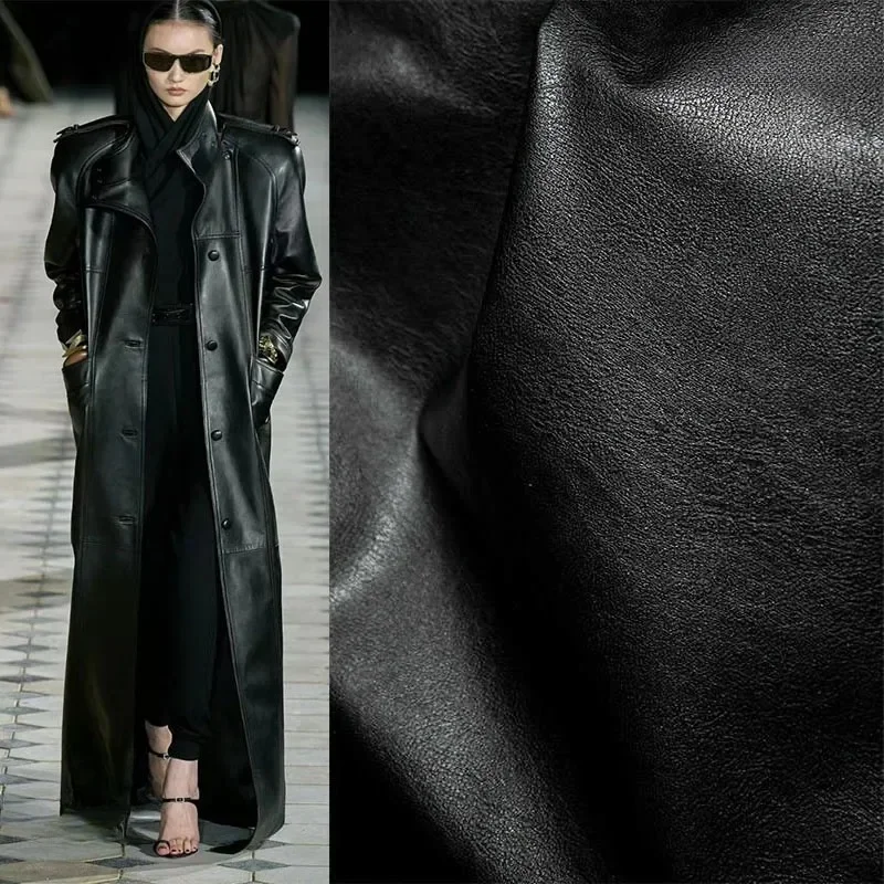 

PU Cracked Leather Soft Leather Non Elastic Fabric for Outerwear Shoes Skirts Bags High-end Clothing Diy Sewing By the Meter