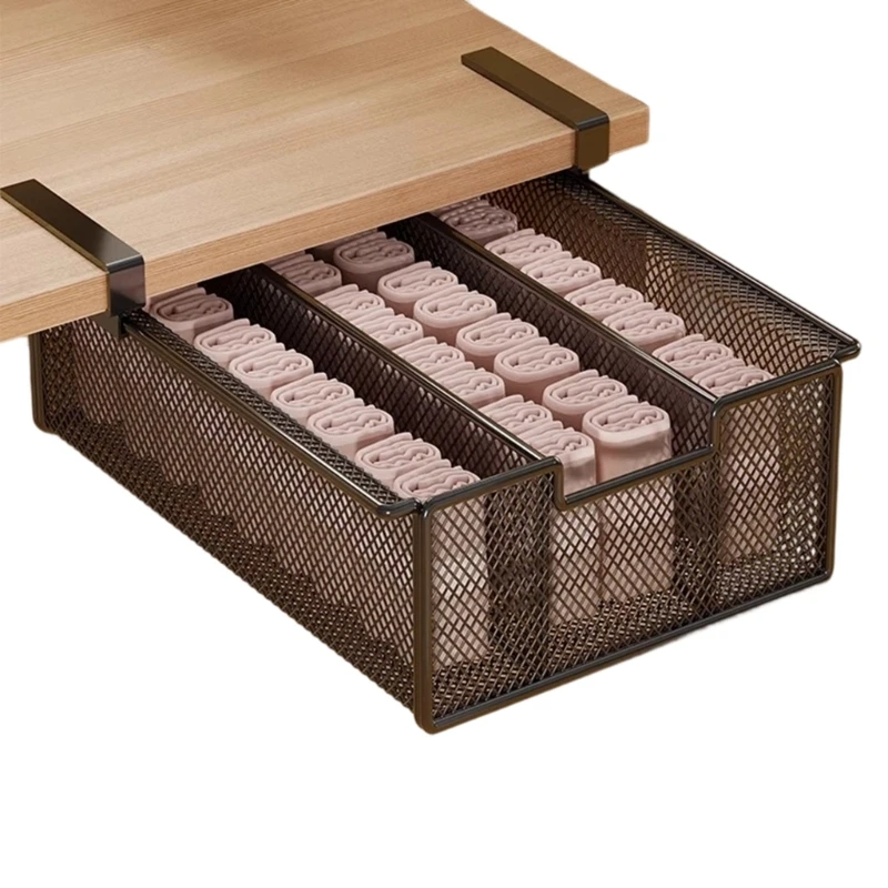 Iron Closet Shelf Pull Out Closet Storage Basket Large Capacity Drawer For Clothing And Shoe Storage high quality