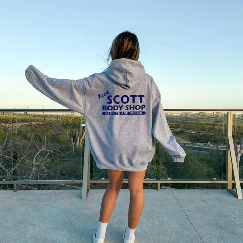 كيث سكوت بودي شوب هوديي شجرة واحدة هيل مضحك Women_men Harajuku الجمالية هوديس الخريف بلوفر شتوي البلوز خمر