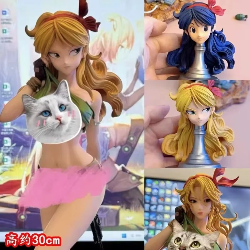 

in stock Dragon Ball Super Animation Surrounding Launch Tri Head Sculpture Handmade Anime Adolescent Girl Model Ornamental