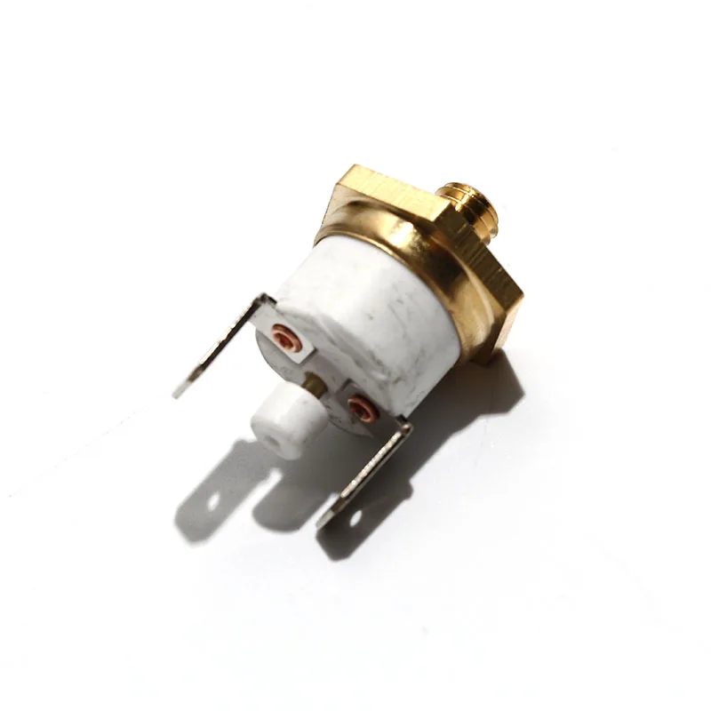 10PCS KSD301/302 M6 Hexagonal Copper Head Manual Reset Bent Foot Temperature Control Switch Ceramic Normally Closed 50-150℃