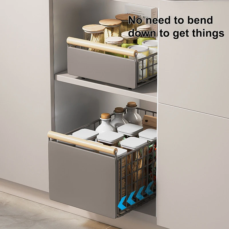 

Kitchen Foldable Sink Pull-out Rack Cabinet Push-pull Retractable Basket Organizer Adjustable Slide Drawer Dish Storage Rack