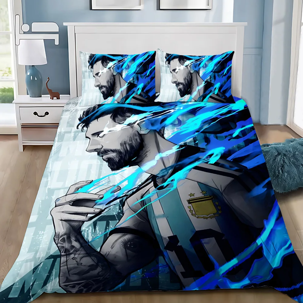 Duvet Cover Pillowcase Bedding Set Famous Footballer M-Messis Adult BoyGirl Bedroom Decoration Children Single Double Large Size