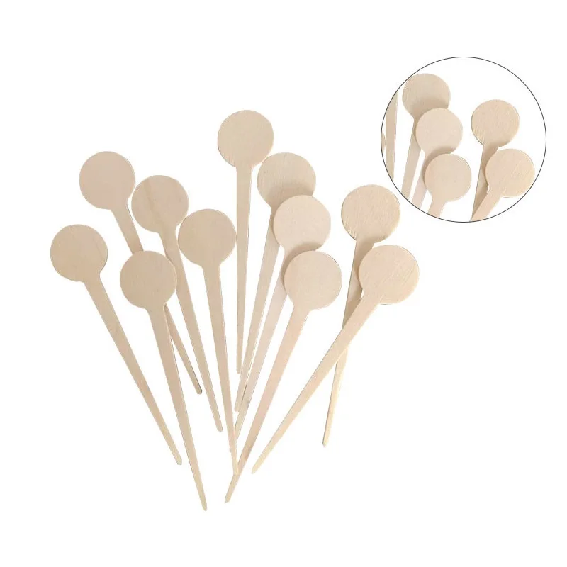 500pcs Wood Food Picks Fruit Fork Sticks Party Buffet Cupcake Toppers Cocktail Decor Birthday Wedding Festival Supplies