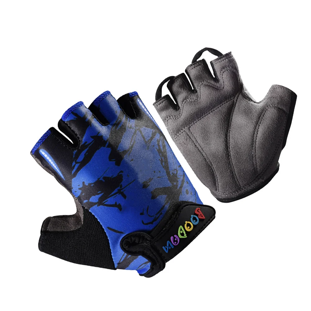 반손가락 장갑 사이즈 M 블루 토템 통기성 경량 미끄럼 방지 충격 흡수 사이클링 등산 낚시 야외 활동용