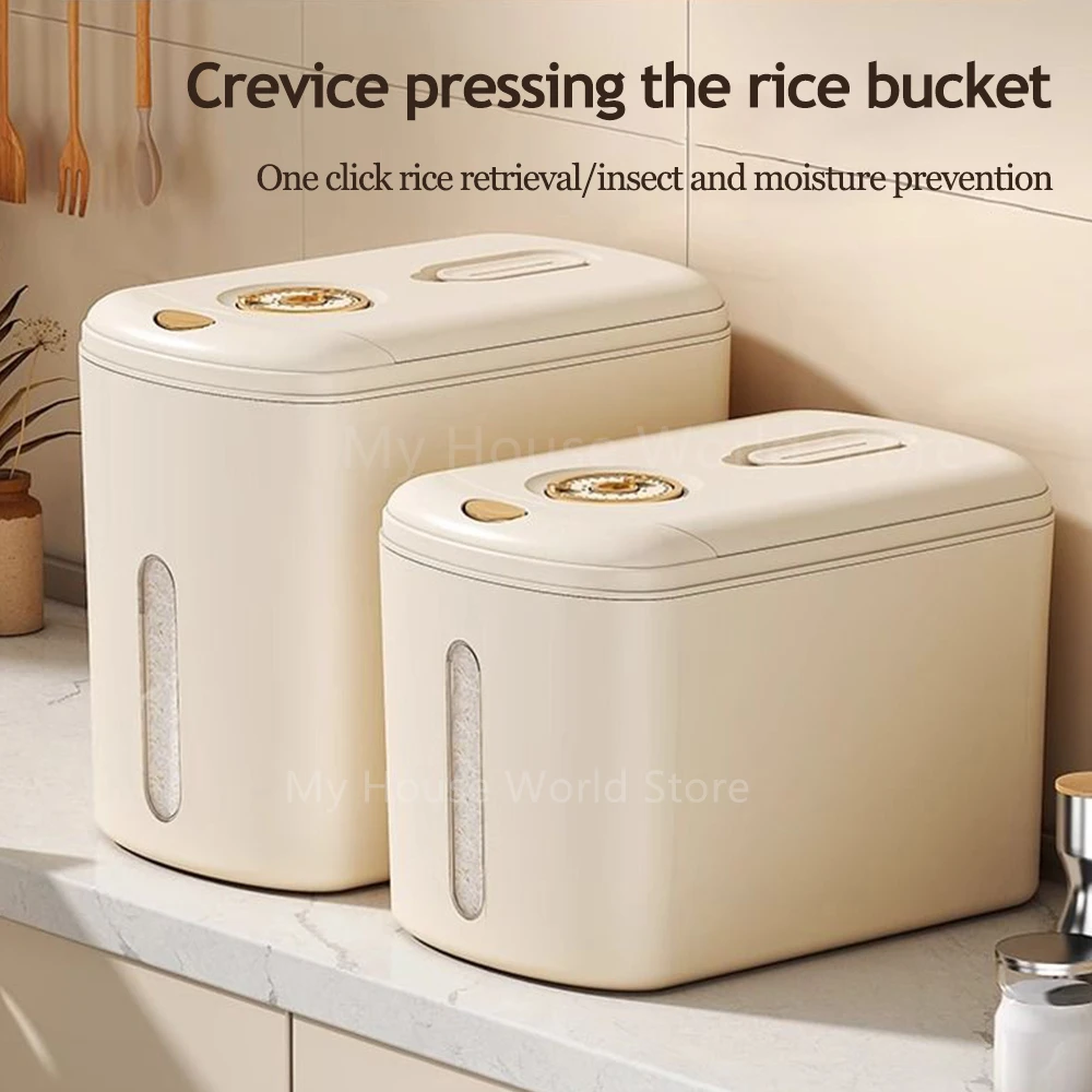 

Rice Storage Box Insect-Proof Moisture-Proof 5/10KG Cereals Storage Jar Pet Food Grain Rice Container Home kitchen Accessories