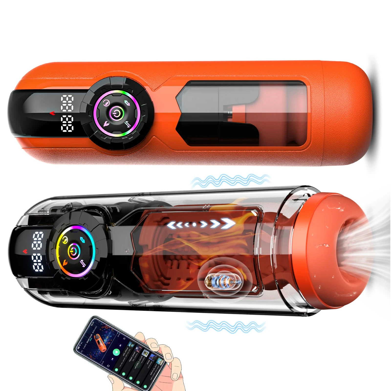 SCAPP Intelligent Heating Suction Blowjob Masturbator for Men  LCD Display Telescopic Vibrating Masturbation Cup Pocket Pussy