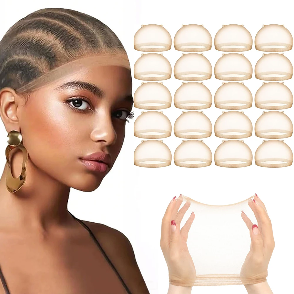 

4/20pcs HD Light Wig Cap Elastic Breathable Invisible Wig Caps Perfect For Professional Use,2pcs/Pack