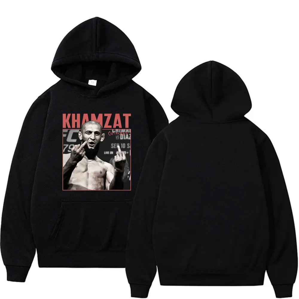 

Худи с графическим принтом Khamzat Chimaev Violence Aesthetic для мужчин и женщин, модная винтажная готическая толстовка, повседневные уютные пуловеры с длинными рукавами