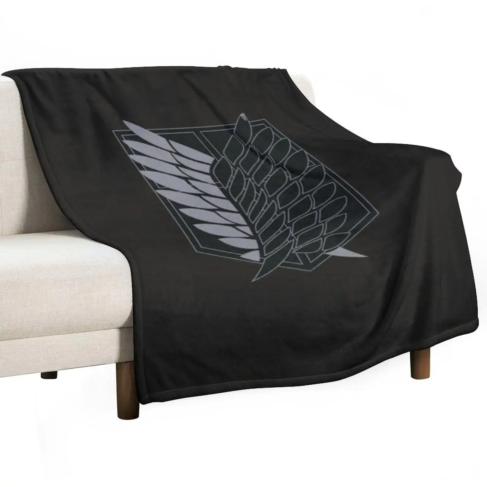 Exploration Battalion - SNK - B&W Classic Throw Blanket warm winter Blankets For Bed Flannel Fabric Blankets