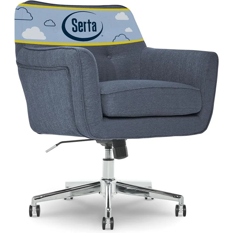 

Serta Ashland Ergonomic Home Office Chair with Memory Foam Cushioning Chrome-Finished Stainless Steel Base, 360-Degree Mobility