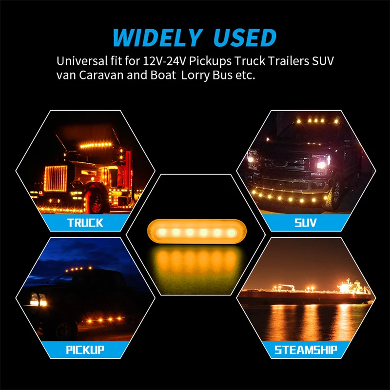 4X6 Led Auto Truck Off Road Signaal Waarschuwingslichten Noodgevaar Flits 12-24V Strobe Universele Lampen Bar Accessorie