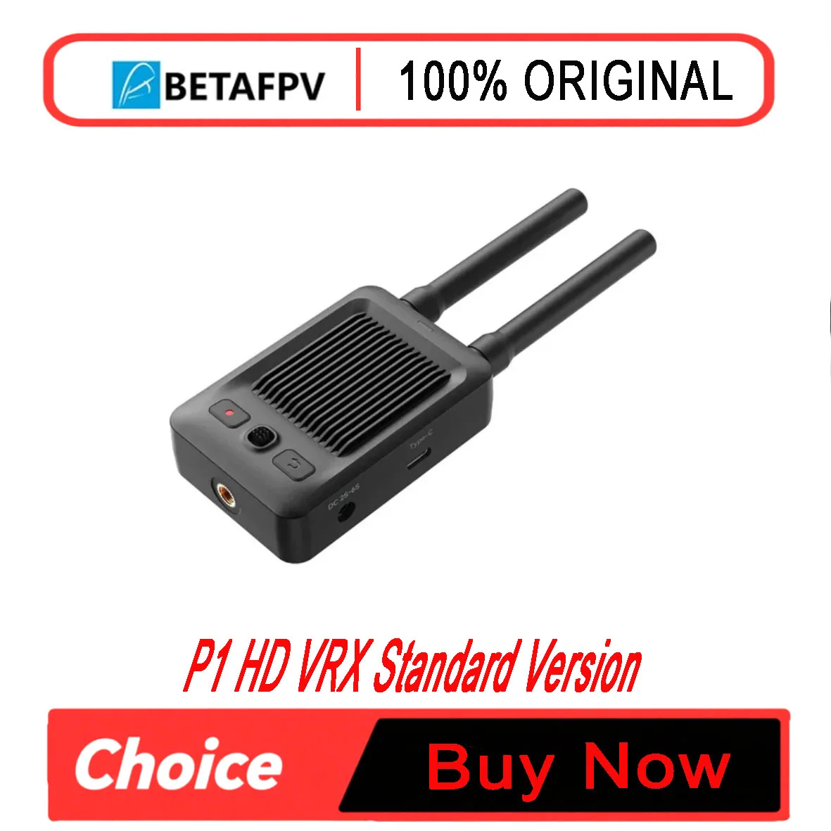 BETAFPV P1 HD VRX Standard Digital FPV Receiver 1080P@60fps Live Video Mini HDMI Output 400m Range for FPV Drone