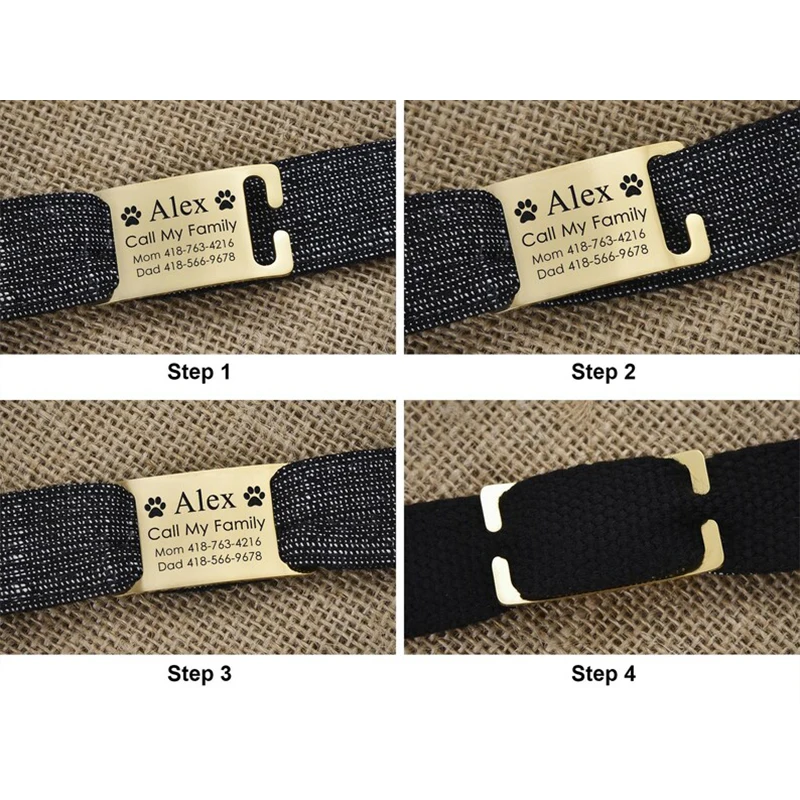 Curved Dog Cat Id Tag Personalized Silent Collar Tag Pet Address Tag Customized For Stainless Steel Free Carvings Any You Want