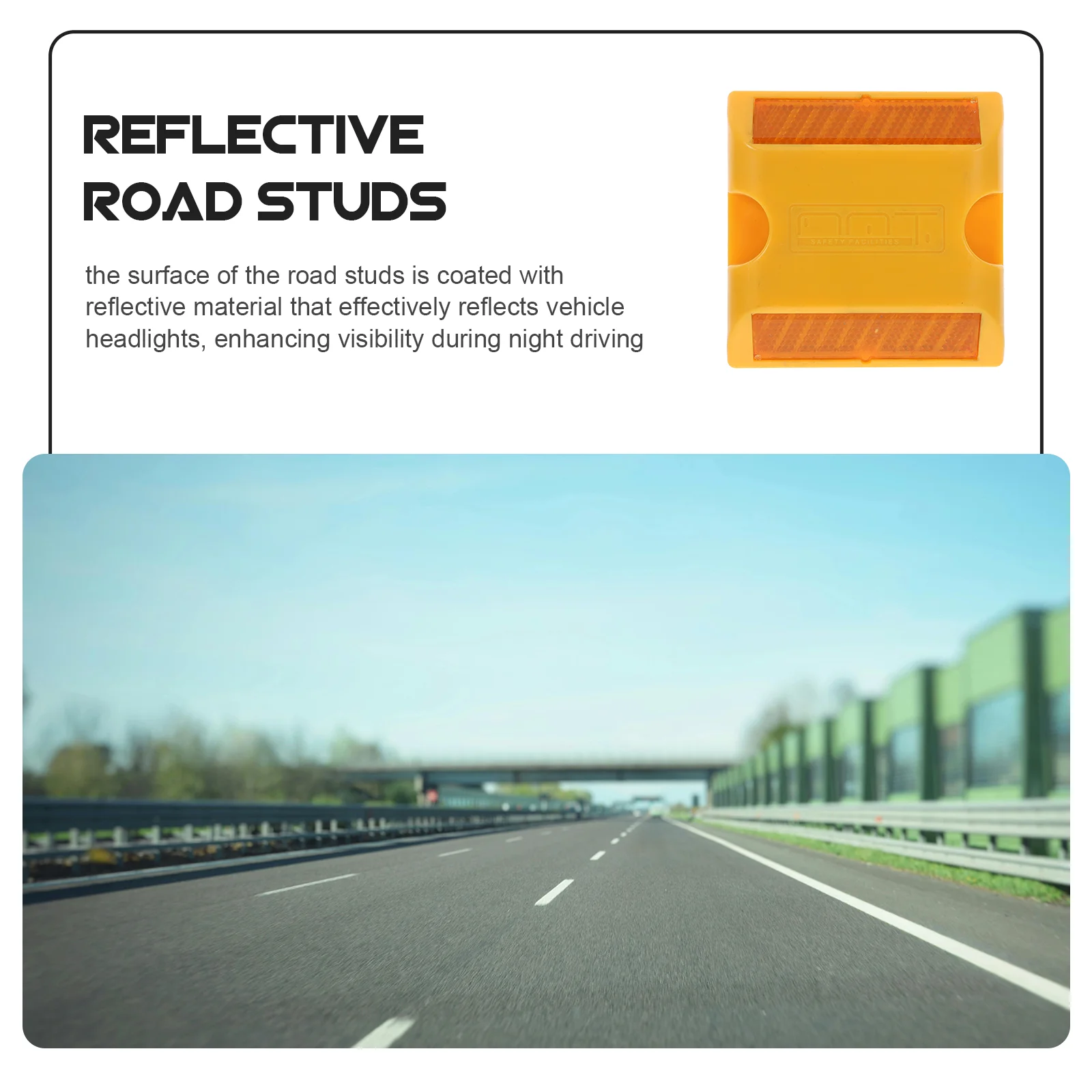 Reflective Road Studs Clasp Reflectors Driveway Marker Plastic Entrance Safety Pavement Parking Lots