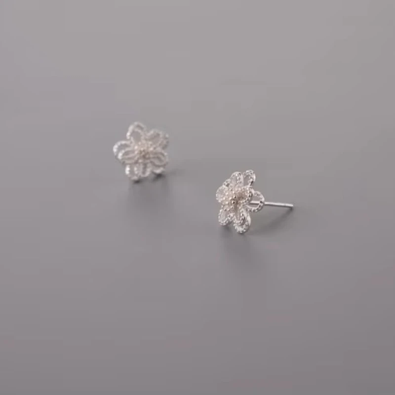 REETI-pendientes de plata de ley 925 con forma de flor para mujer, joyería elegante para boda, moda 2019