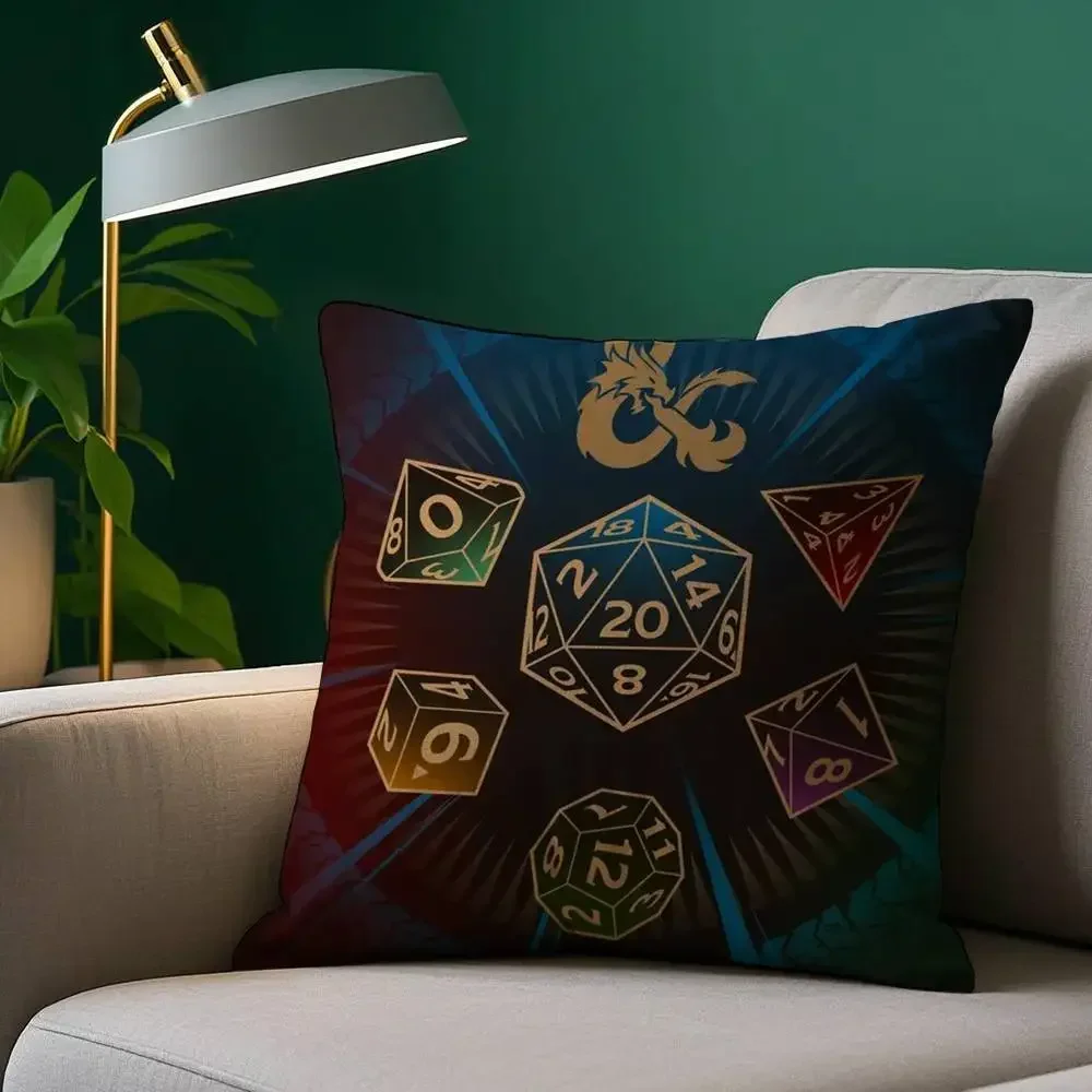 Game D-Dungeons and Dragons Pillow Case Plush Fabric Soft Pillowcase Double Sided Print Sofa Cushion Cover Throw