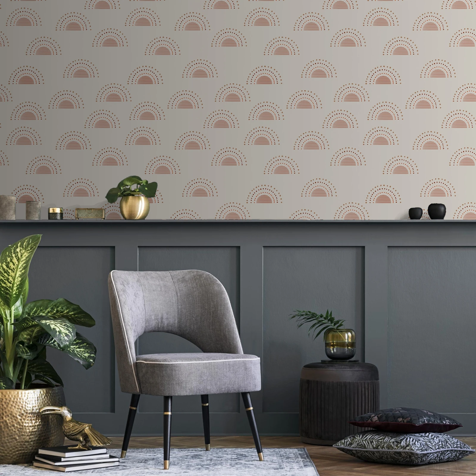 

Шикарные обои с радужным узором для домашнего декора, элегантные кремовые клейкие обои, обои с наклейками для спальни, размер клиента