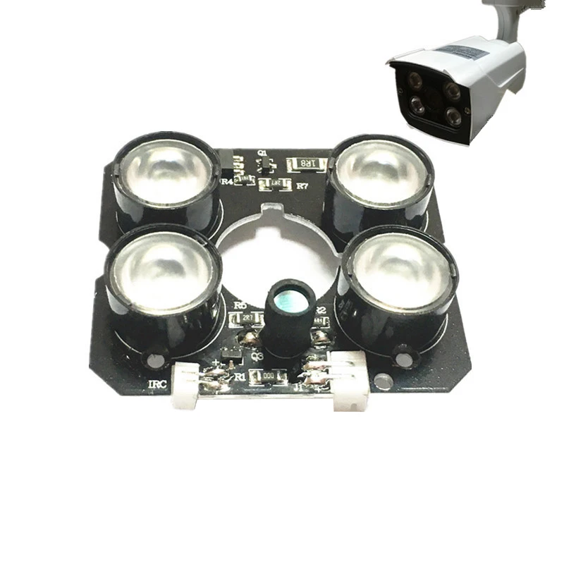 1Pc 4 LED Array Infrared 90 Degrees Bulbs 850nm IR Board Illuminator 4x IR LED Board For CCTV Camera Night Vision.*