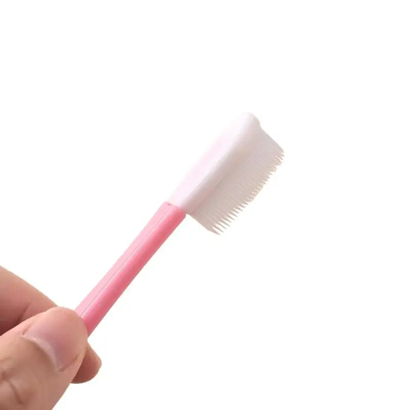 منظف مكشطة اللسان للأطفال البالغين، 2 في 1 فرشاة لسان من السيليكون وكاشطات لسان من الفولاذ المقاوم للصدأ للأسنان منعشة #5